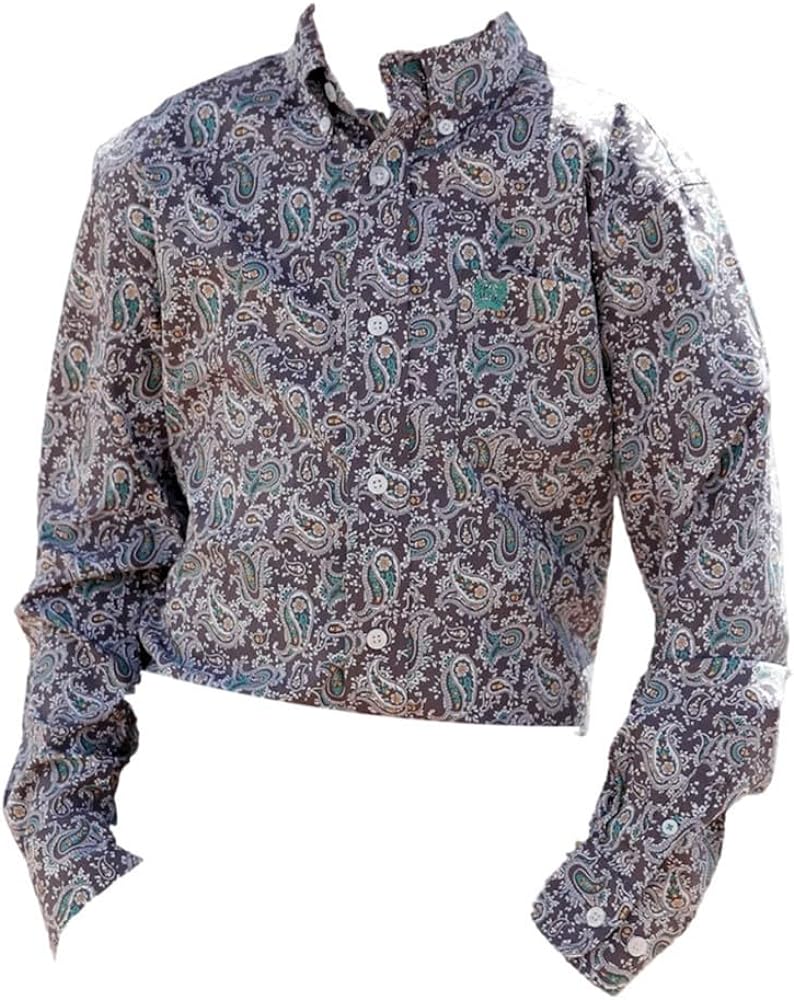 Cinch Western Shirt Boys Long Sleeve Paisley Printed Button MTW7060317