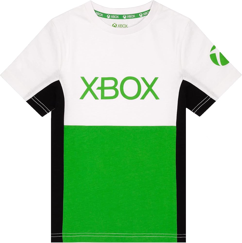 Xbox T-Shirt Boys Kids Black Green Game Console Logo Clothing Top