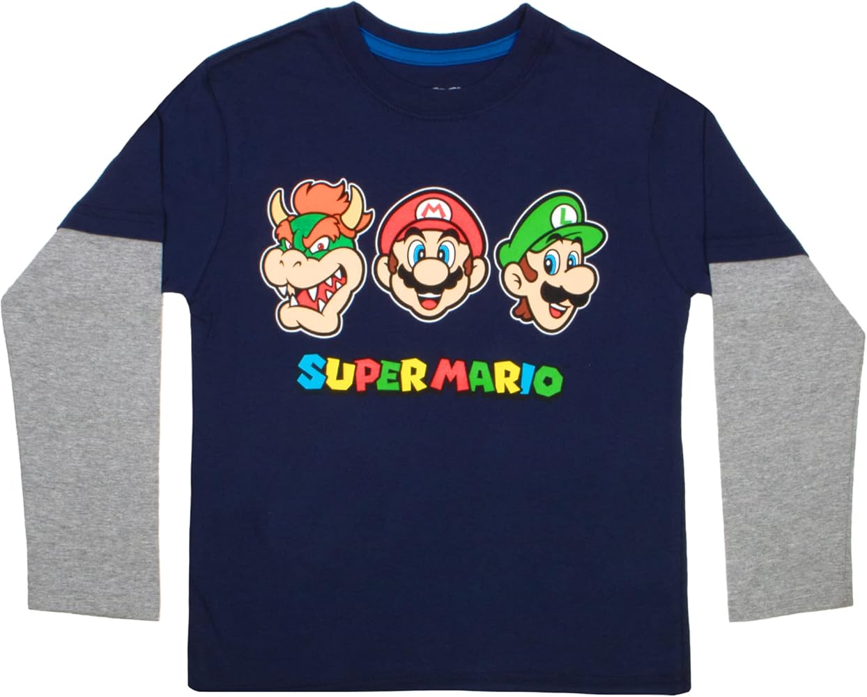 Nintendo Boys Super Mario Bros, Mario Kart Long Sleeve Graphic Tee Shirt Top