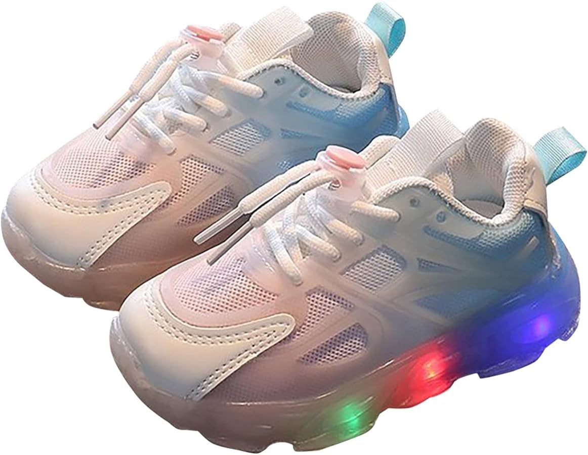 Baby Shoes Boy 12 18 Months Girl Tennis Shoes with Lights Children's Sneakers LED Light Shoes Soft Soles Tough Shoes