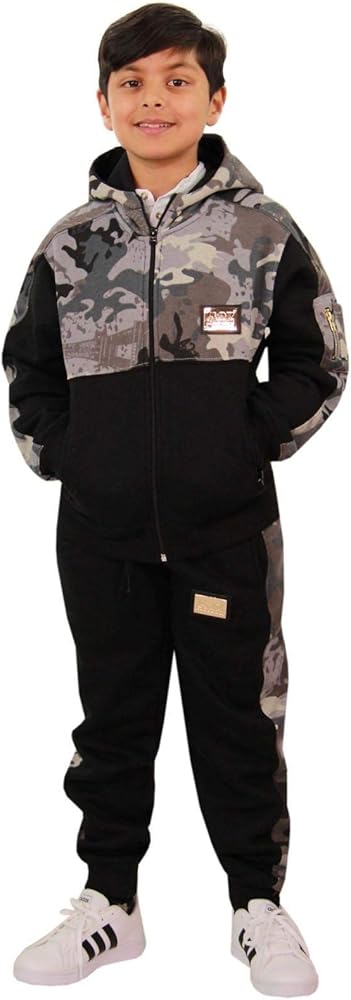 Kids Boys Girls Tracksuit Designer A2Z Badged Camouflage Top Bottom Jogging Suit