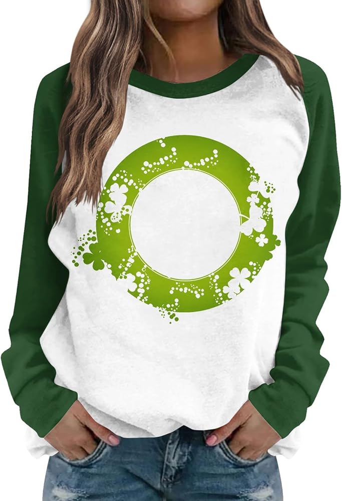 St Patricks Day Shirt Women Shamrock Graphic Tees Ladies Going Out Tops Girls Oversized Shirts Blouses Dressy Casual