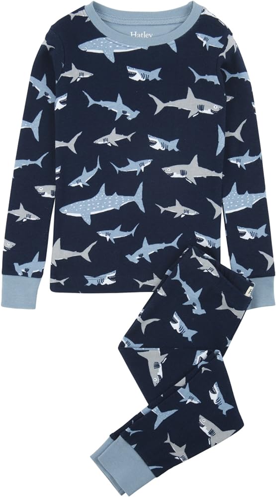 Hatley boys Organic Cotton Long Sleeve Printed Pajama Set