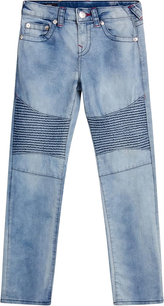 True Religion Boys' Jeans - Slim Fit Stretch Denim Moto Jeans for Boys (4-16)