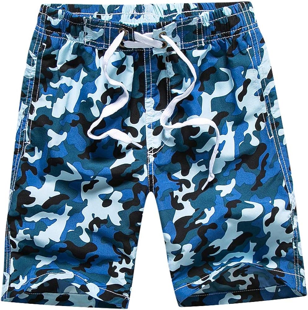 Boys Teens Swim Trunks, Quick Dry Surfing Beach Sports Running Swim Shorts with Drawstring 6T to 18/20