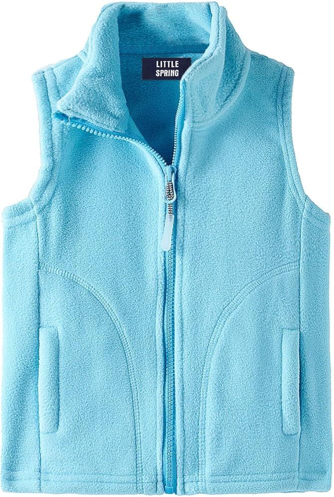 LittleSpring Kids Fleece Vest Jacket Full-Zip Warm Sleeveless