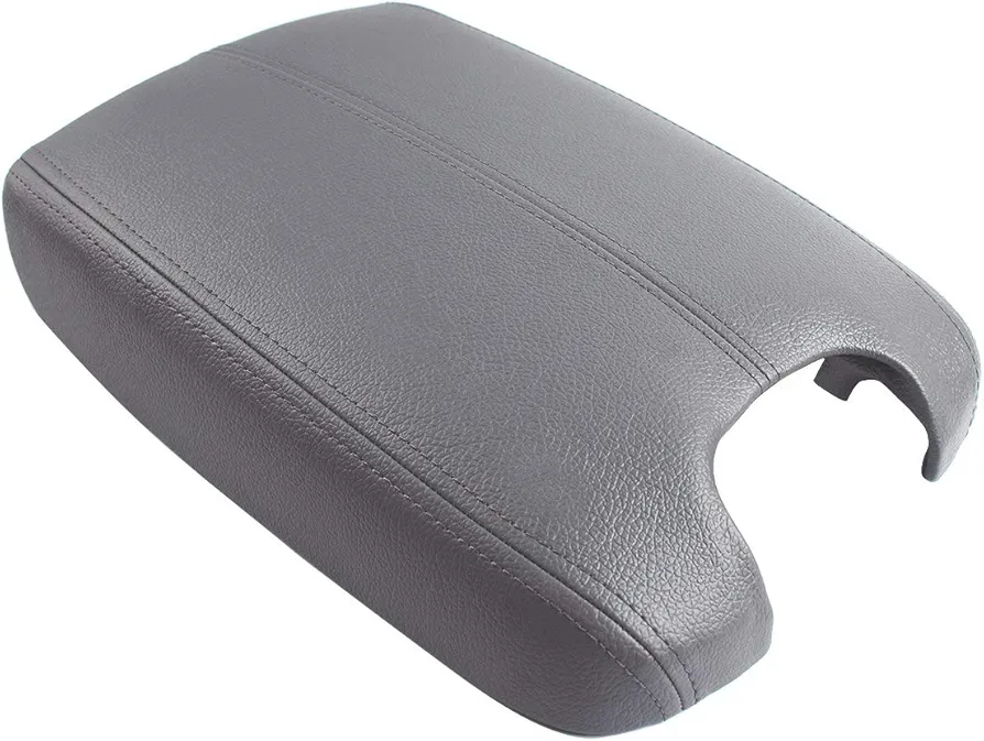 Auto Car Leather Suture Center Console Armrest Lid Cover Cap for 2008 2009 2010 2011 2012 Honda Accord Synthetic Leather (Vinyl) Plastic Gray