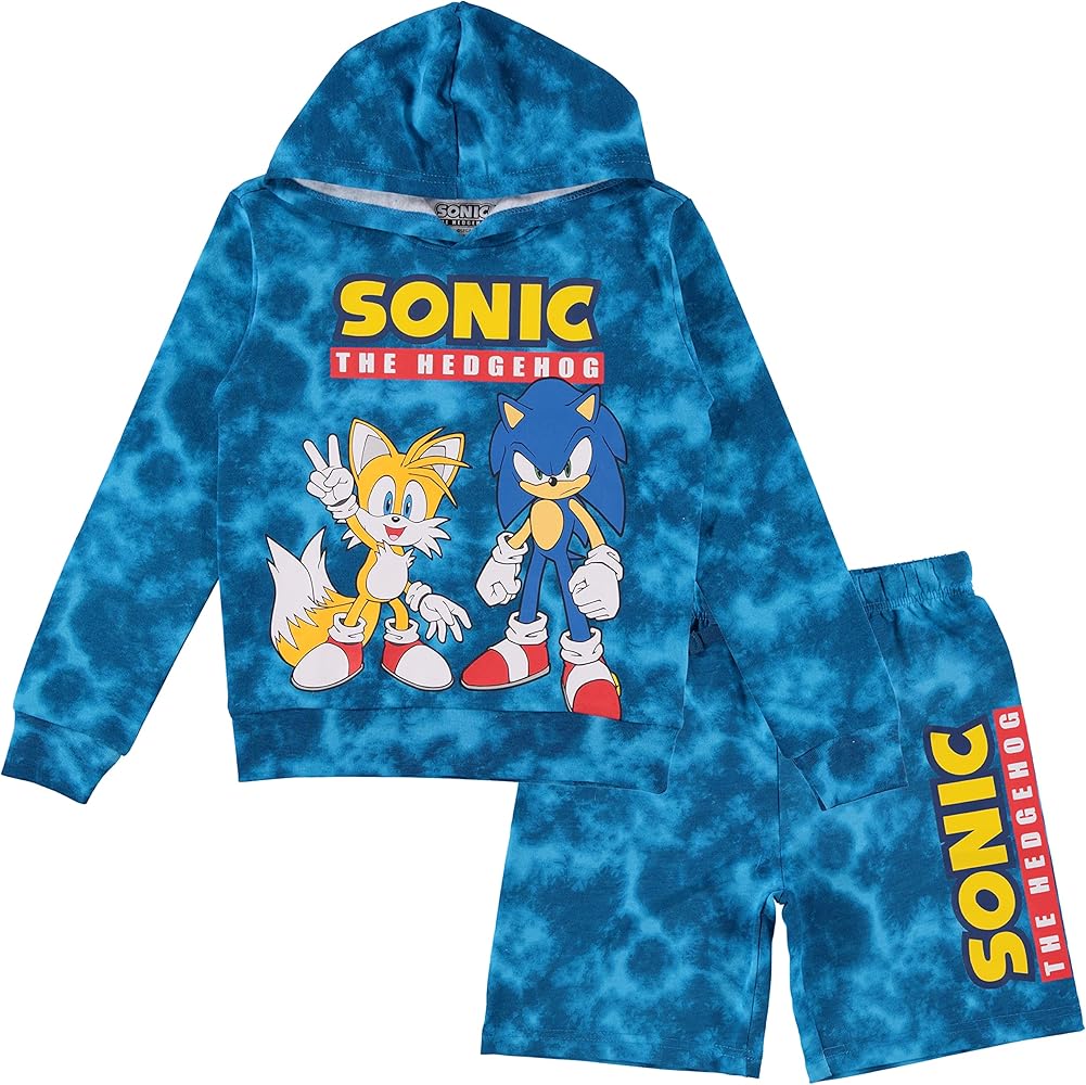 FREEZE Boys Sonic The Hedgehog Hoodie and Shorts 2-Piece Set - Sonic Shorts and Hoodie Clothing Set