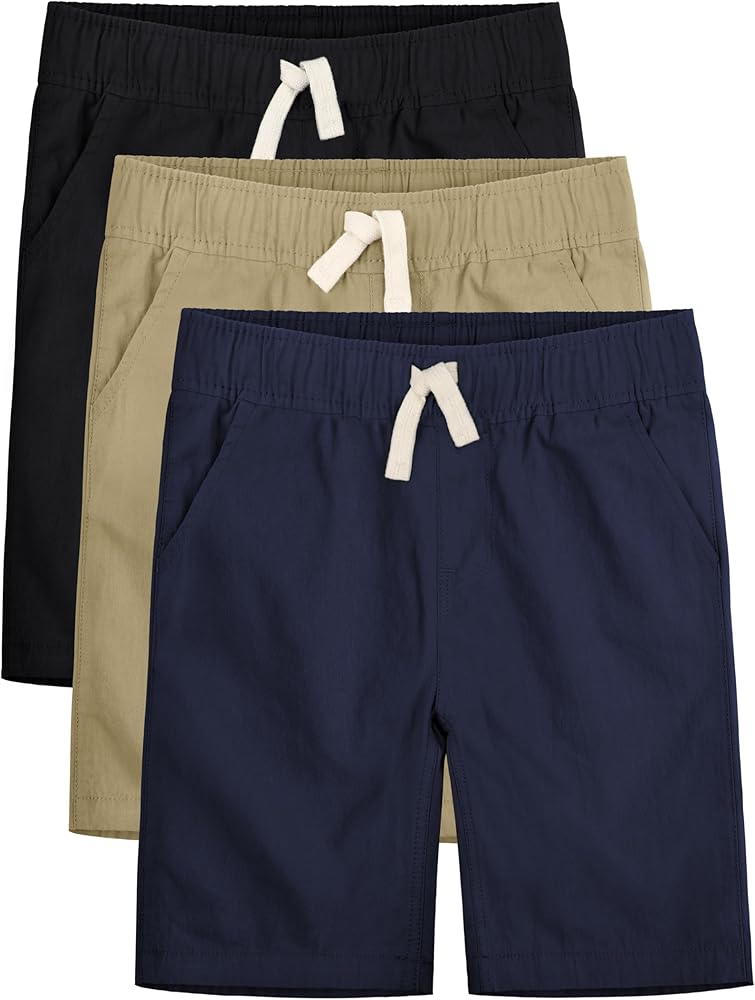 3 Pack Boys School Uniform Shorts, Boys Uniform Shorts Boys Clothes Jogger Shorts Casual Uniform Summer Shorts