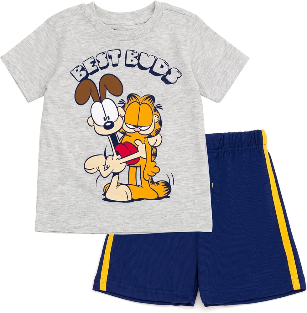 Garfield T-Shirt and Mesh Shorts Outfit Set Toddler to Big Kid