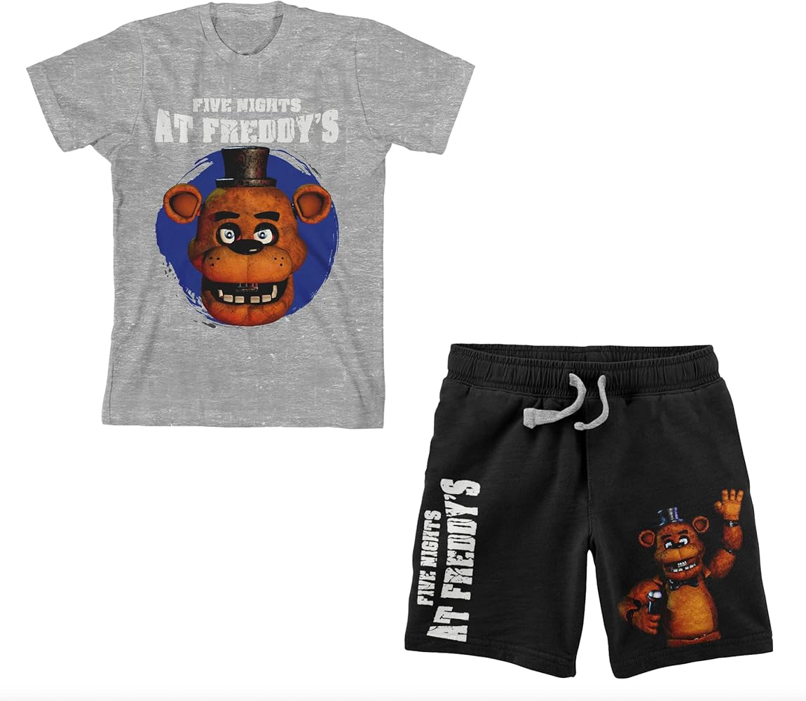 Five Nights at Freddy's Freddy Fazbear Boy's Short Sleeve Shirt & Lounge Shorts Combo Set