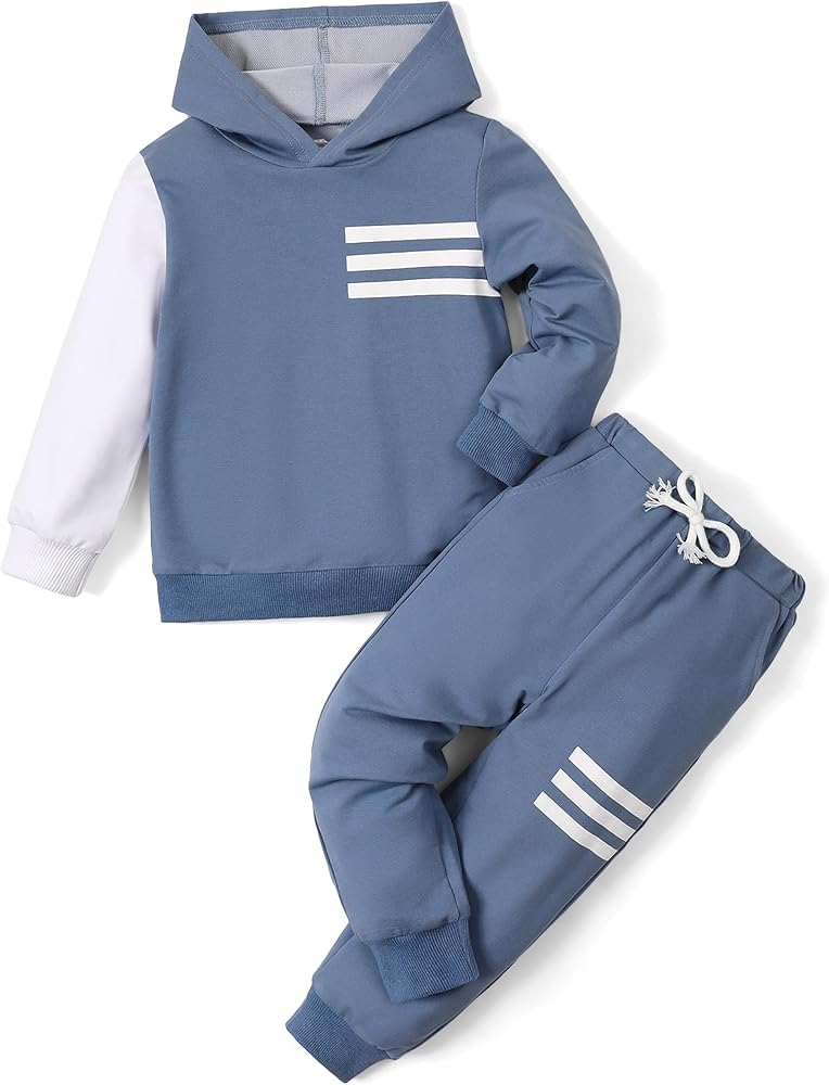 Toddler Boy Clothes Long Sleeve Hoodie Sweatsuits Tops and Pants 2Pcs Boys Fall Winter Outfits Set