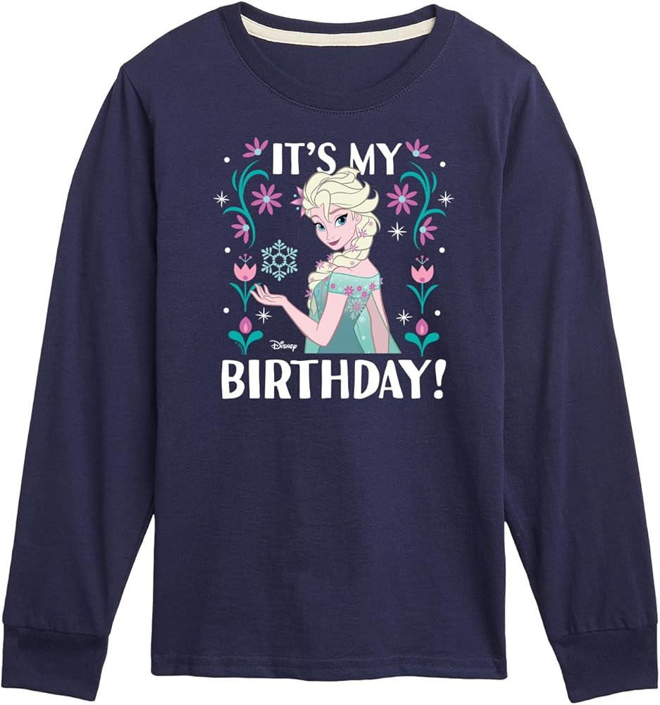 Disney Frozen - Elsa It's My Birthday - Toddler & Youth Long Sleeve Graphic T-Shirt