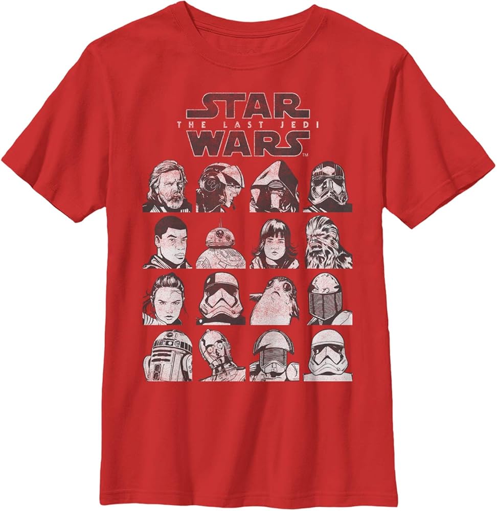 STAR WARS Boy's The Last Jedi Character Page T-Shirt