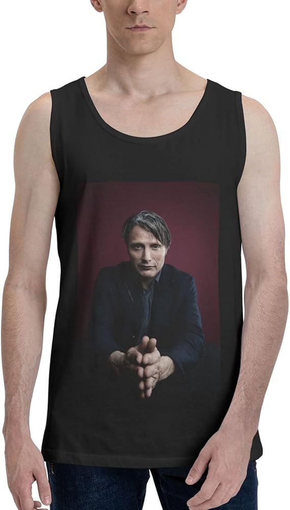 Mads Mikkelsen Tank Top Man's Summer Sleeveless Tee Cool Workout Swim Beach Shirts for Bodybuilding Gym Fitness Training