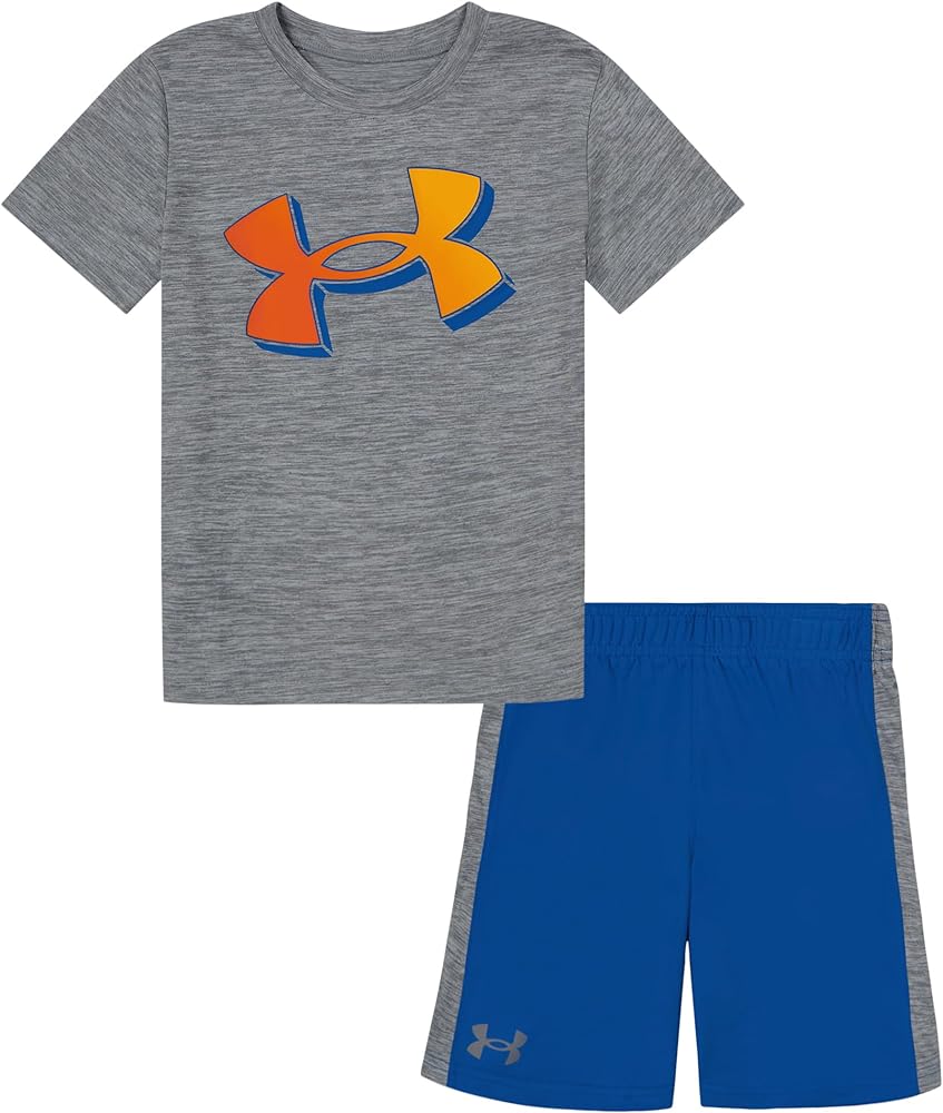 Under Armour boys Short Sleeve Tee and Short Set, Lightweight and Breathable