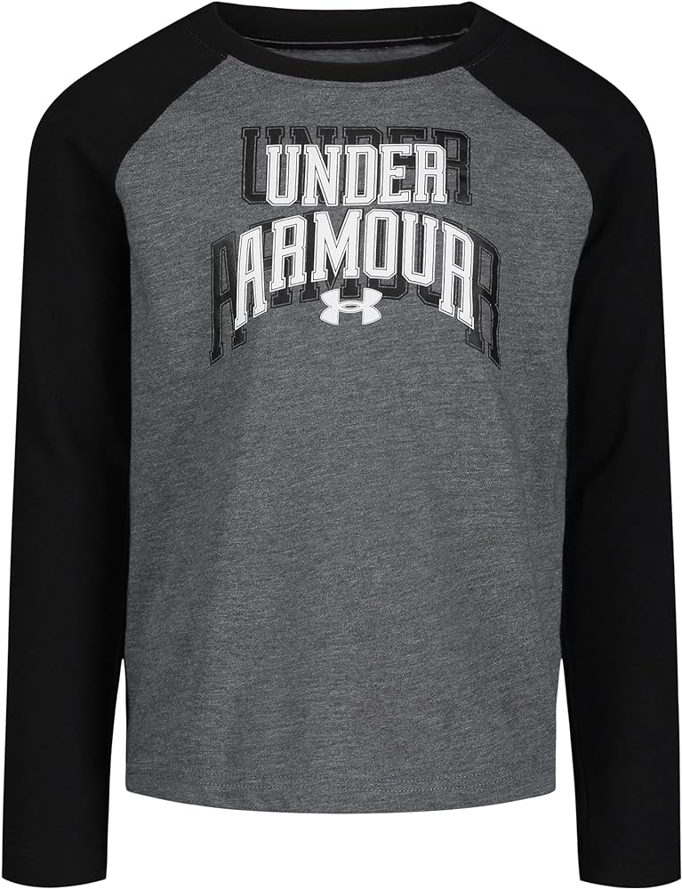 Under Armour Varsity Wordmark Raglan LS, Pitch Gray Raglan, 4