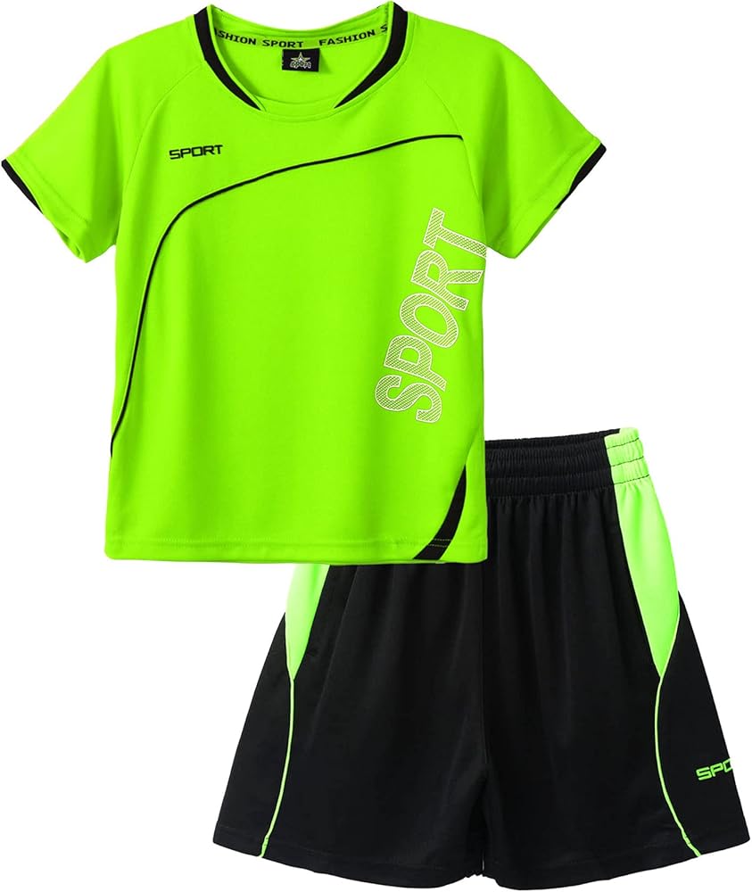 Kids Boys Basketball Soccer Jerseys and Active Shorts Set Quick Dry Sports Team Training Uniform