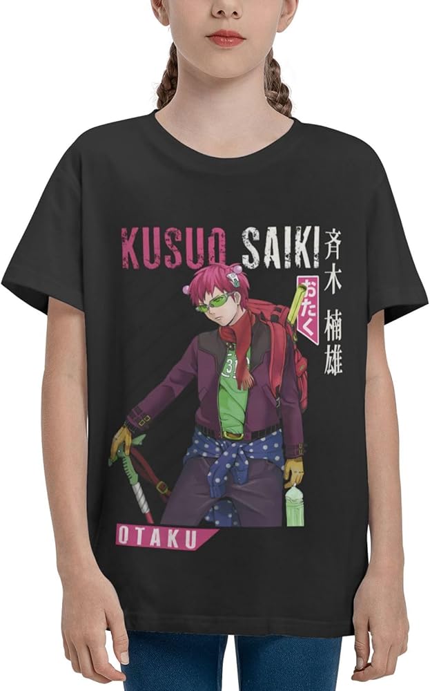 Anime The Disastrous Life of Saiki K Shirt Boys Girls Round Neck Short Sleeve Cotton Tees