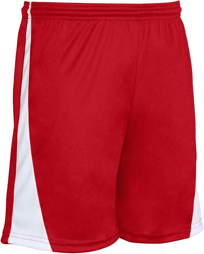 CHAMPRO Sweeper Polyester Soccer Short SCARLET, WHITE, Youth Large