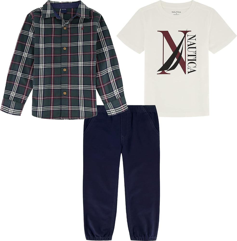 Nautica boys 3 Piece Woven Shirt Set