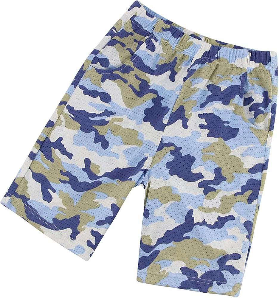 KISBINI Boys Athletic Shorts Quick Dry Shorts with Pockets Sport Active Camo Shorts