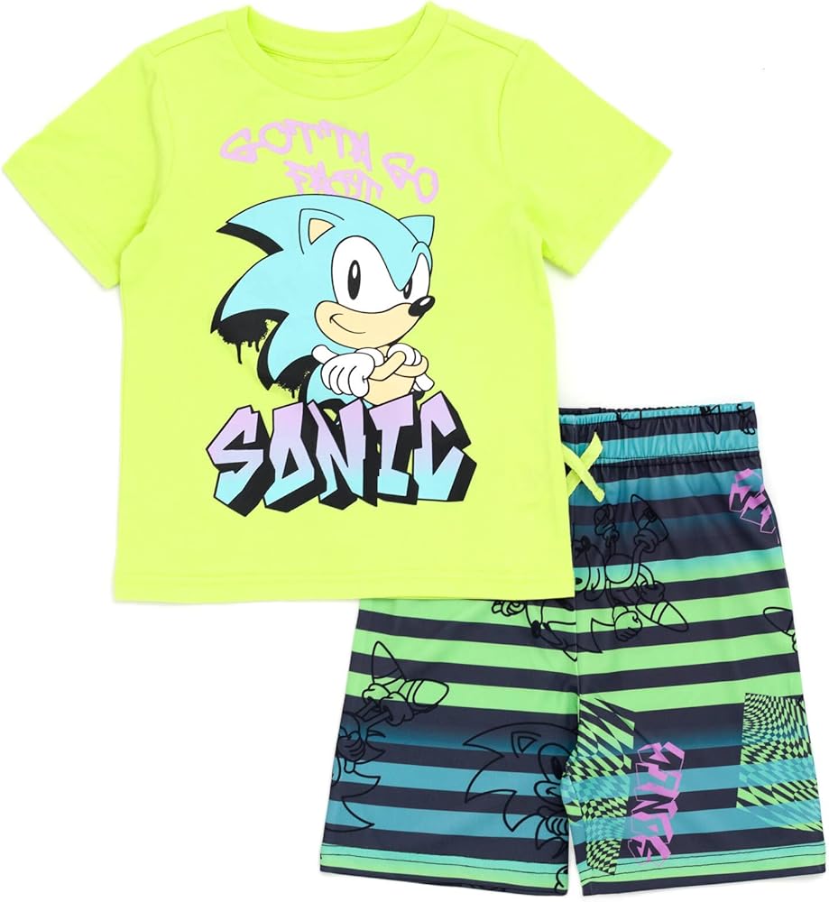 SEGA Sonic the Hedgehog T-Shirt and Shorts Outfit Set Little Kid to Big Kid