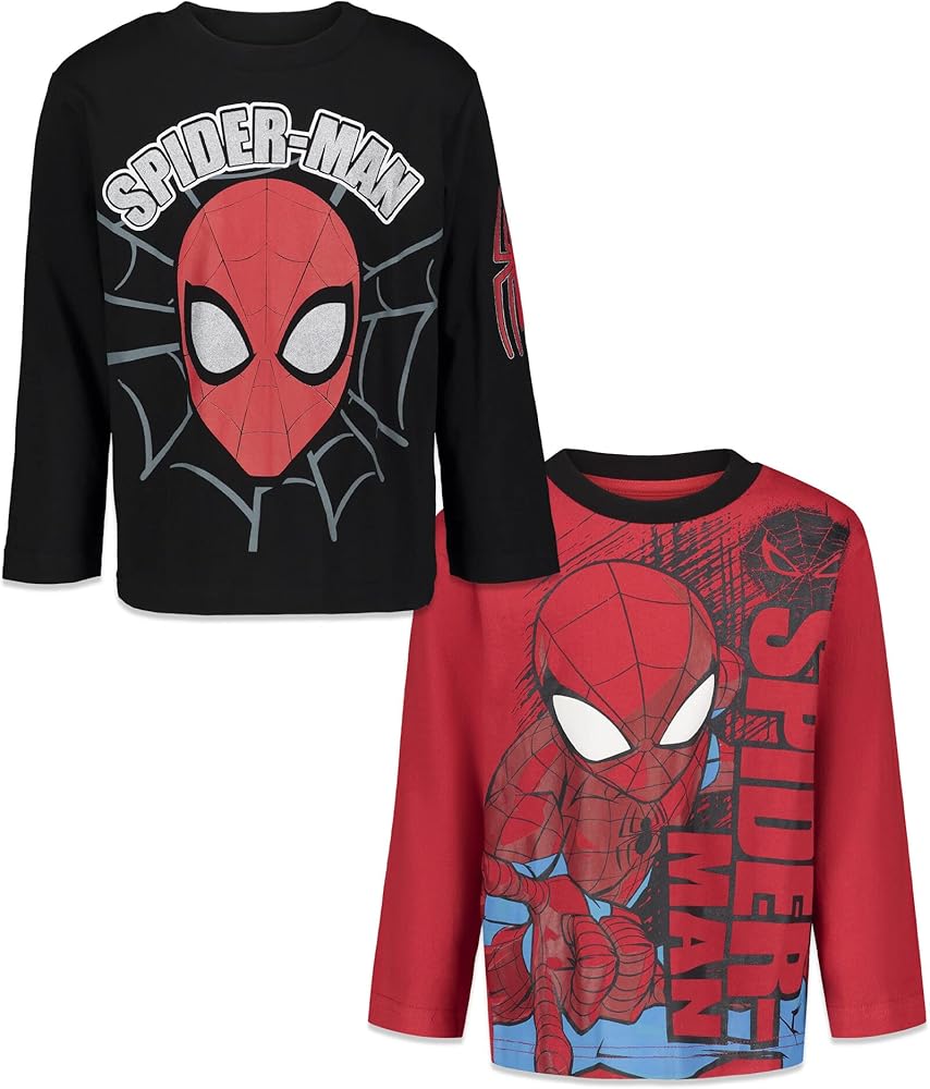 Marvel Avengers Spider-Man 2 Pack Long Sleeve Graphic T-Shirt