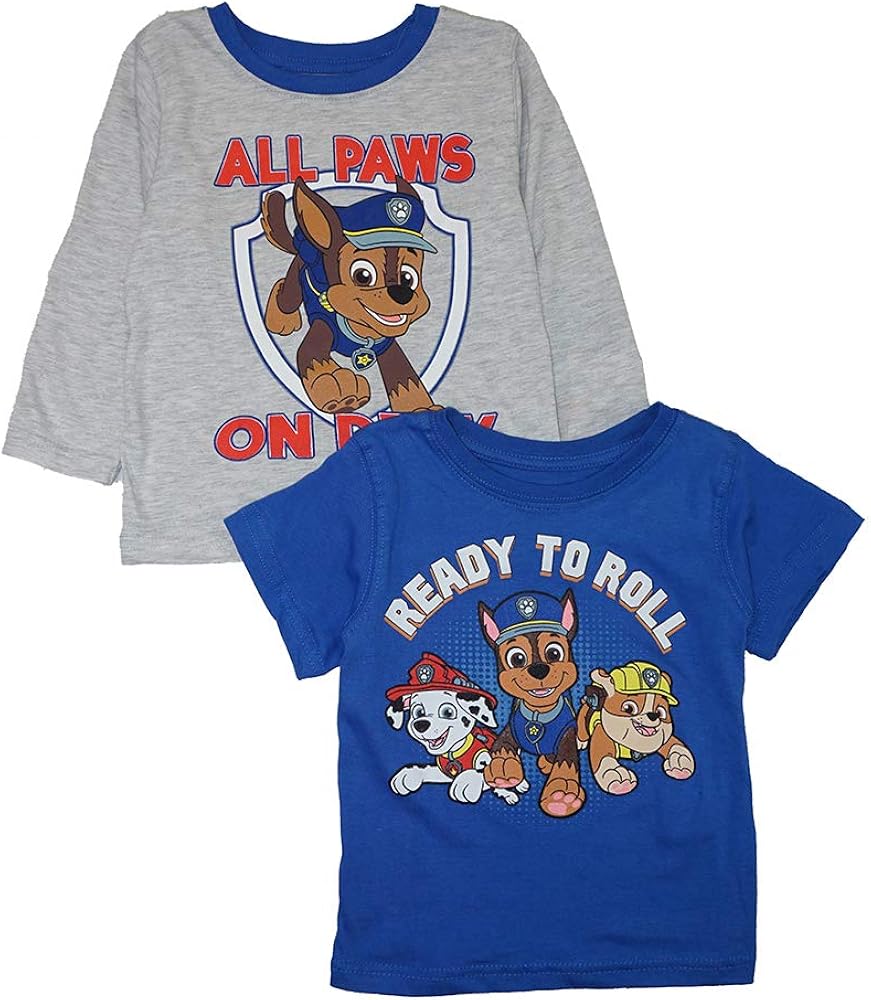 Nickelodeon Little Boys' Paw Patrol Two-Pack Screen-Print Tops