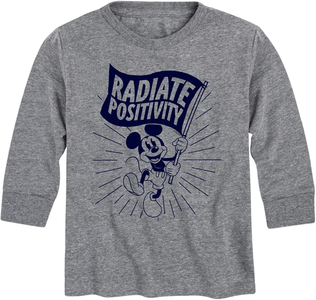 Disney Mickey & Friends - Radiate Positivity - Toddler and Youth Long Sleeve Graphic T-Shirt