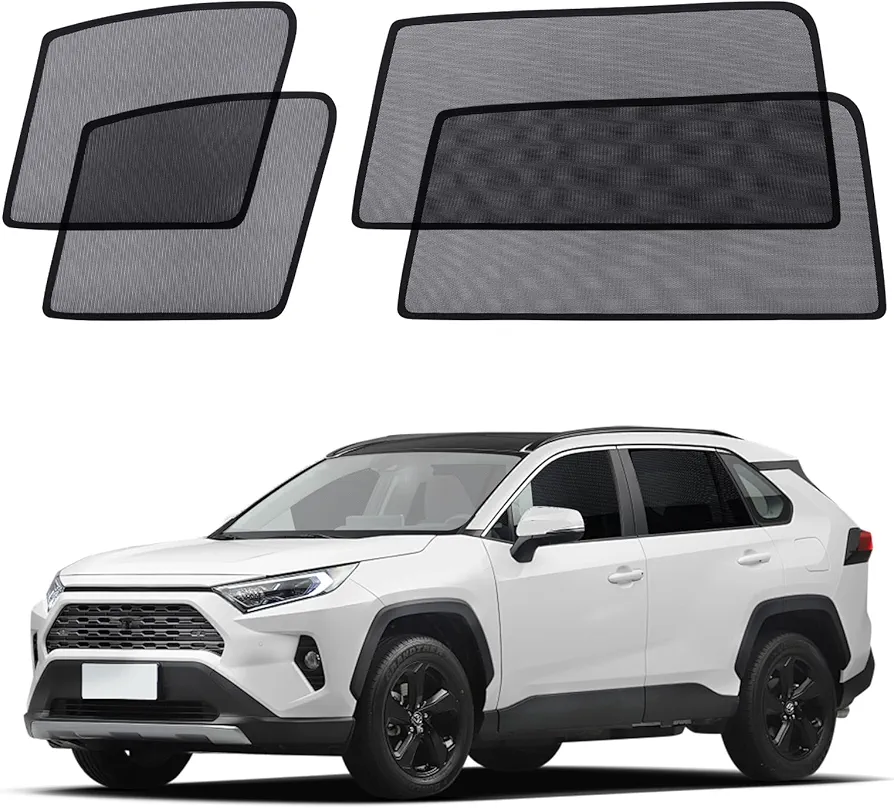 XCBYT Car Window Shades - 4 Pack for 2019-2024 Toyota RAV4 Sun Shade Side Window Sun Shade Car Window Shade for Baby with Breathable Mesh Insulate Heat and UV for Sleep Camping Breastfeeding