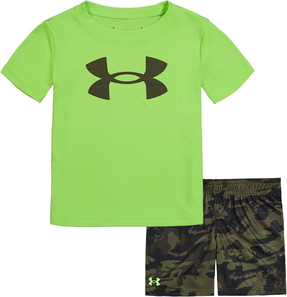 Under Armour Boy's Woodland Camo Big Logo Set (Toddler/Little Kids/Big Kids) Quirky Lime 2T Toddler