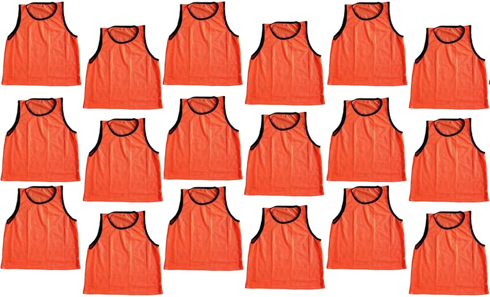 BlueDot Trading Sports Pinnies (18 Pack), Orange, Youth