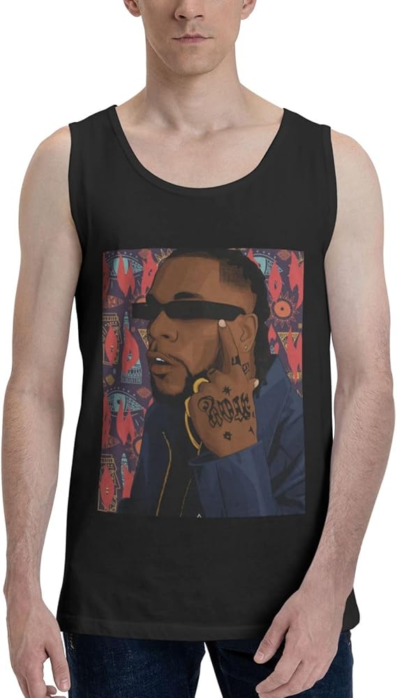 Burna Music Boy Rapper Tank Top Men's Cotton Casual Vest Summer Round Neckline Sleeveless Clothes