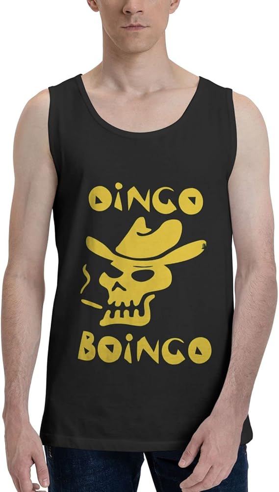 Oingo Boingo Logo Tank Top Men's Summer Casual Dry Fit Sleeveless Muscle Workout T Shirts Bodybuilding Beach Top