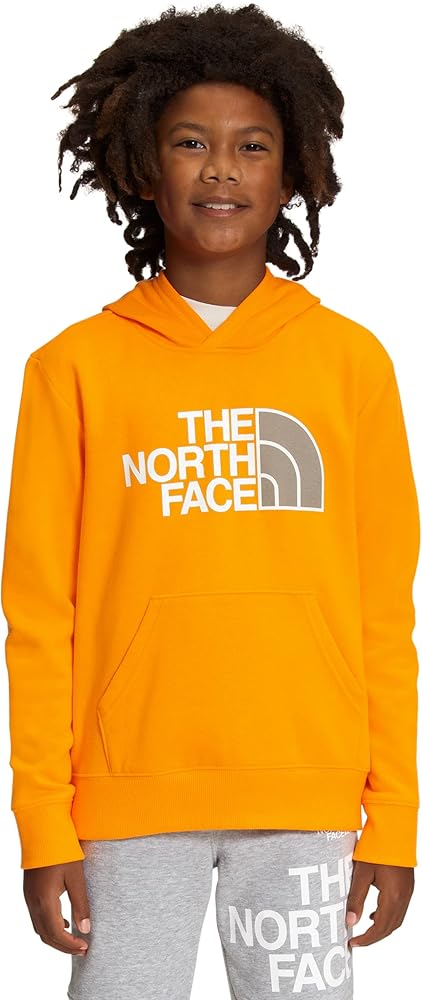 THE NORTH FACE Boys' Camp Fleece Pullover Hoodie, Cone Orange, Medium