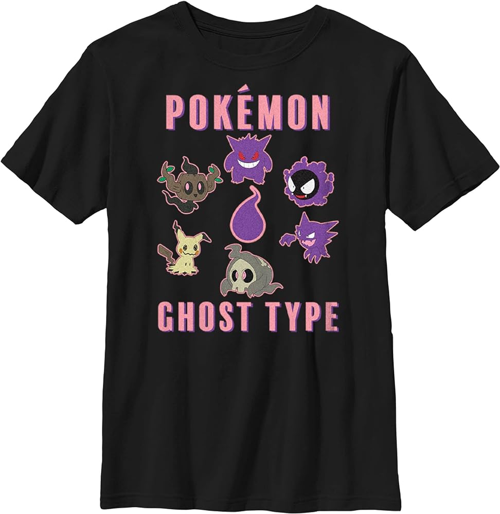 Pokemon Kids Pkmn Team Ghost Group Boys Short Sleeve Tee Shirt