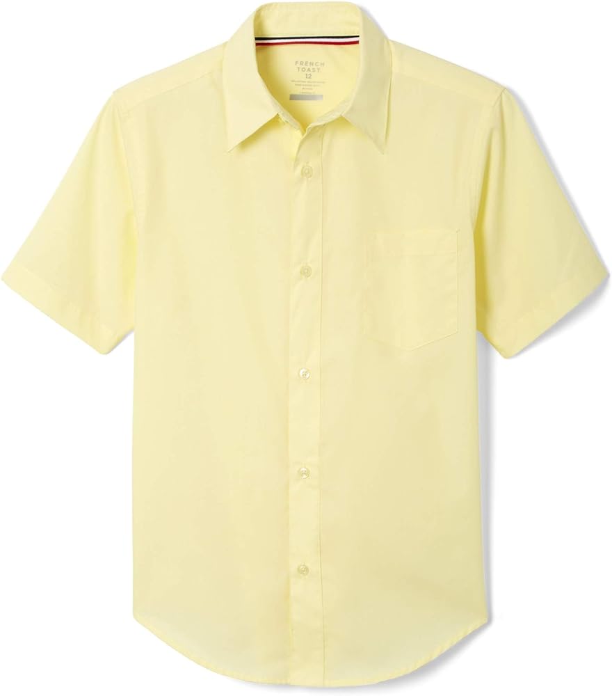 French Toast Boys' Short Sleeve Classic Poplin Dress Shirt (Standard & Husky)