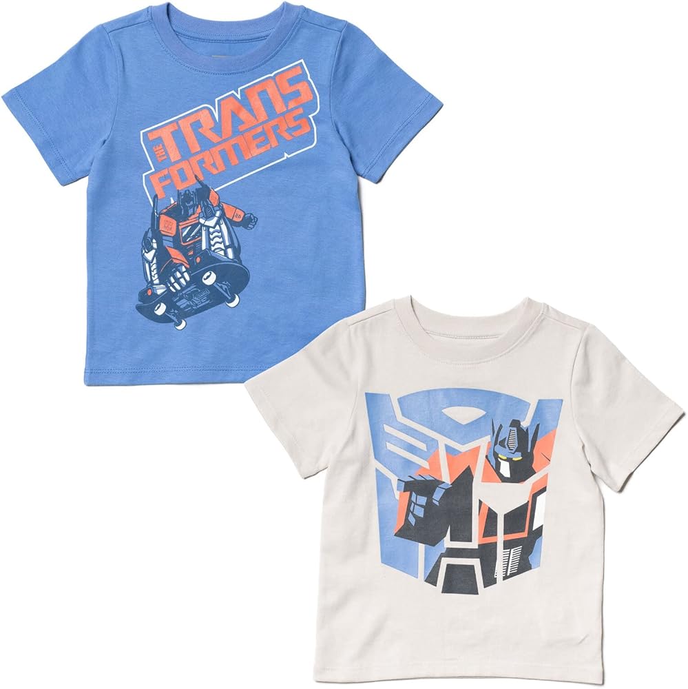 Transformers Optimus Prime Bumblebee Megatron 2 Pack T-Shirts Toddler to Big Kid