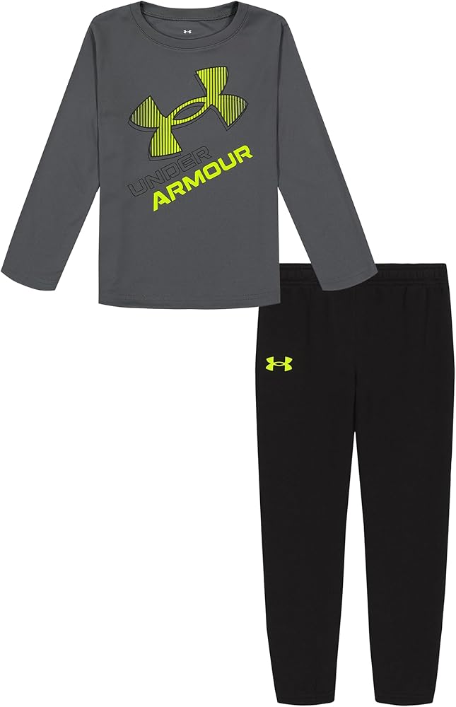 Under Armour boys Long Sleeve Shirt and Jogger Set, Durable Stretch and Lightweight