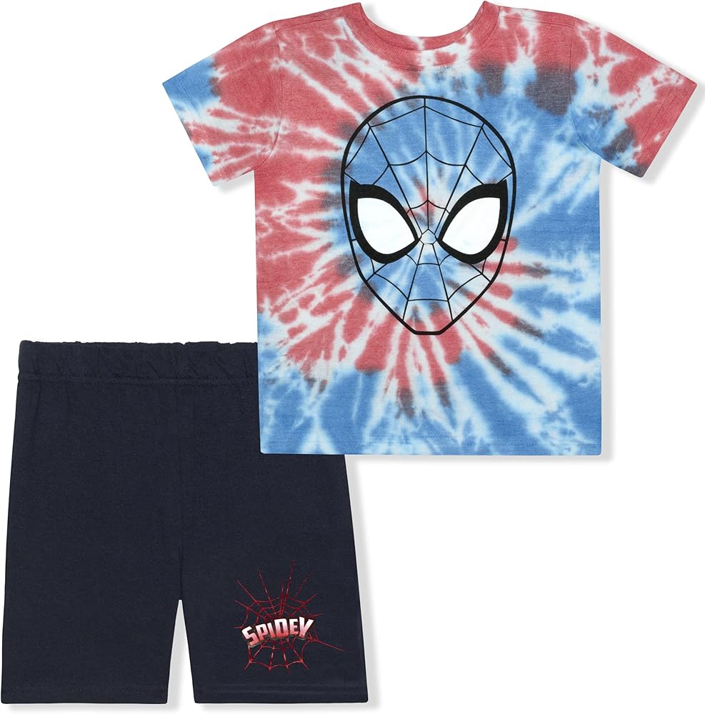 Marvel Avengers Spider-Man Boys Short Sleeve T-Shirt and Shorts Set for Toddler and Little Kids