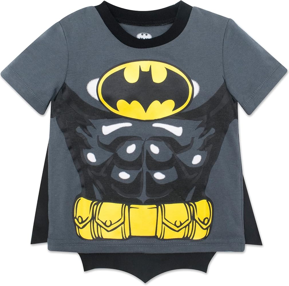 DC Comics Justice League Batman Superman Cosplay T-Shirt with Cape Toddler