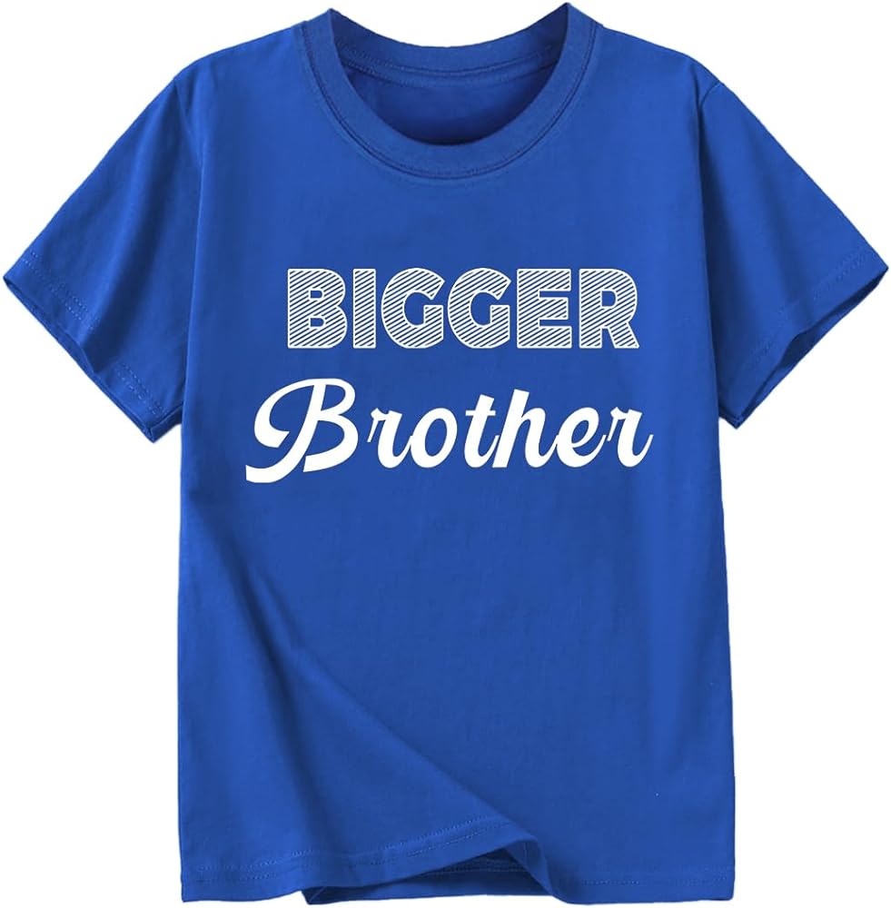 Biggest/Bigger/Big Brother Shirt for Toddler Boys Cotton Short Sleeve Tshirts Announcement Outfit 2-9 Years