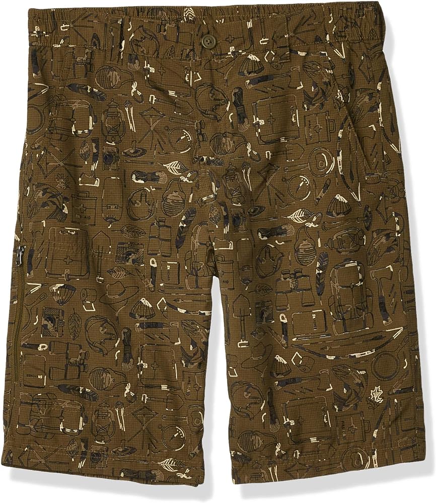 Columbia Boy's Silver Ridge™ Novelty Shorts (Little Kids/Big Kids) New Olive Camp Supplies LG (14-16 Big Kid)