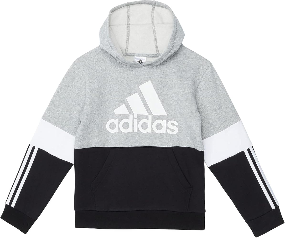 adidas Boy's Color-Block 3-Stripes Hooded Pullover (Toddler/Little Kids)