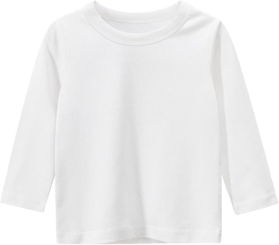 Shirts Clothe Toddler Kids Girls Boys Long Sleeve Basic T Shirt Casual Tees Shirt Tops Solid Color Boys