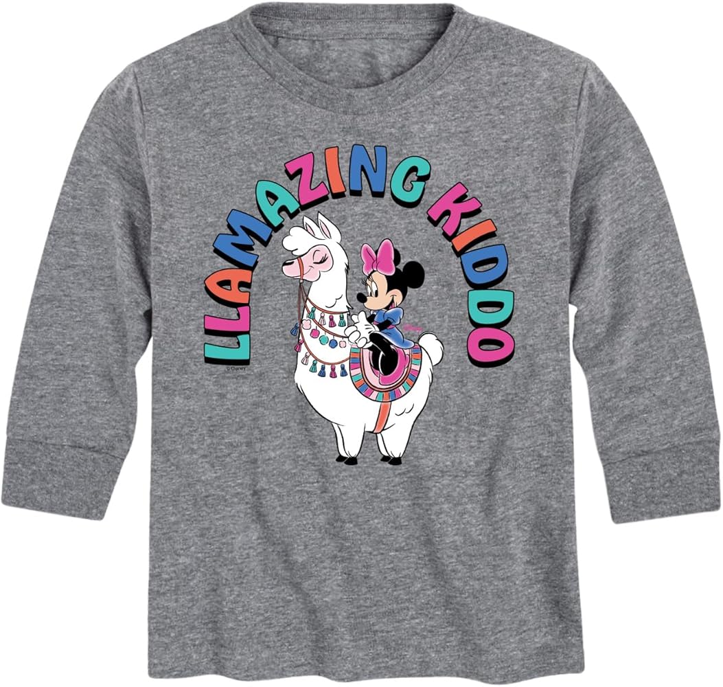 Disney Mickey & Friends - Llamazing Kiddo - Toddler and Youth Long Sleeve Graphic T-Shirt