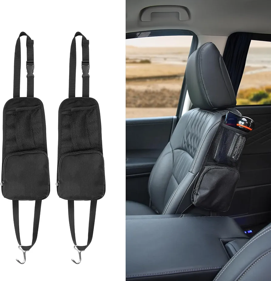 2PCS 2.0 Car Seat Side Storage Hanging Bag, Car Organizers and Storage, Car Seat Organizer Front Seat, Suitable for Cars, SUVs, Trucks, GUADAI2