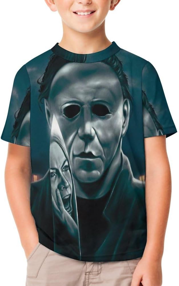 Michael Killer Myers Children's T-shirt Summer Short Sleeve Shirts Comfortable Soft Tee Tops for Boys Girls