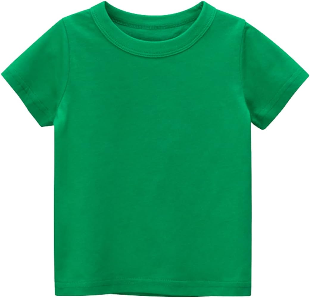 KAGAYD Toddler Kids Solid Basic T Shirt Girls Boys Short Sleeve Summer Tees Shirt Casual Comfly Tops